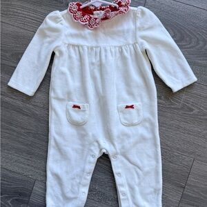 Janie and Jack White One Piece with Red Trim